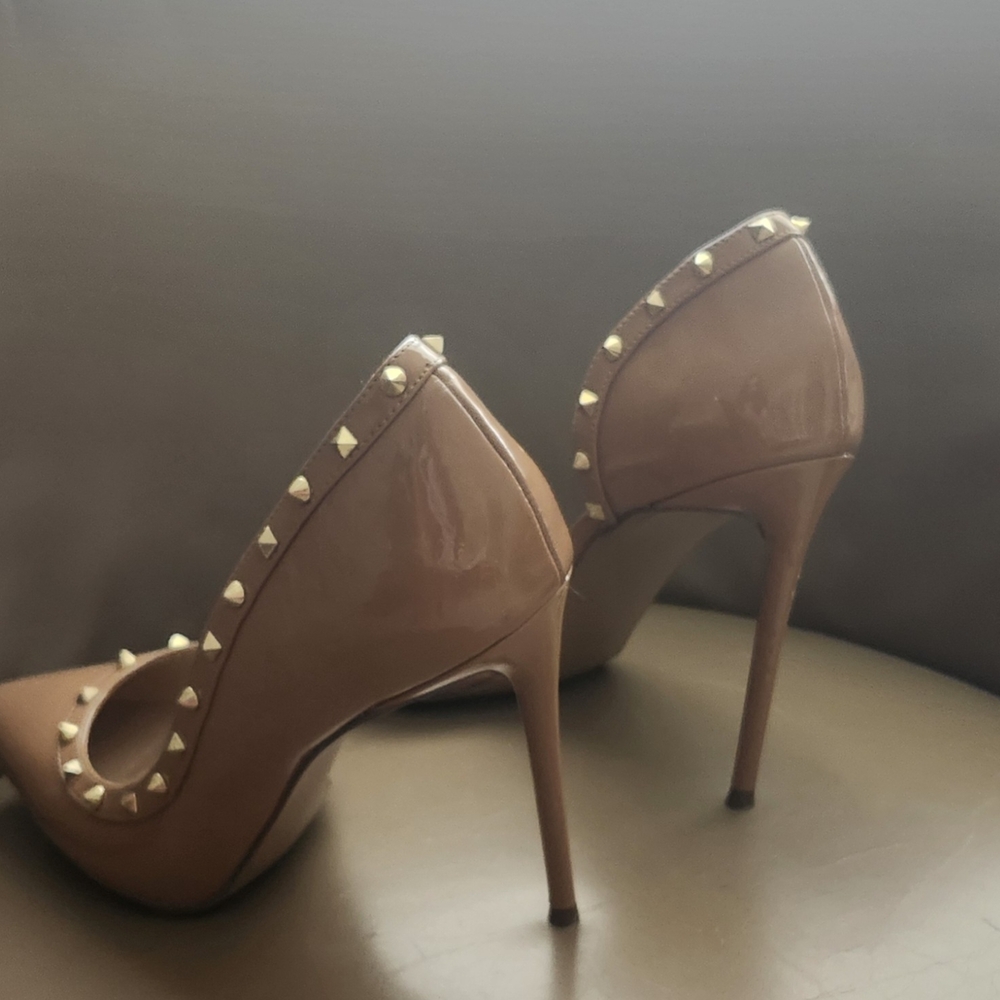 Steve Madden size 10M Brown Studded Velocity Camel Patent high heel Size 10M - Picture 5 of 9